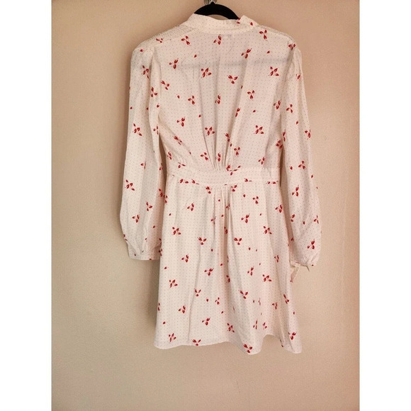 EQUIPMENT Allaire Printed Long-sleeve Silk Wrap Dress Size 2 White Multi - Picture 7 of 16